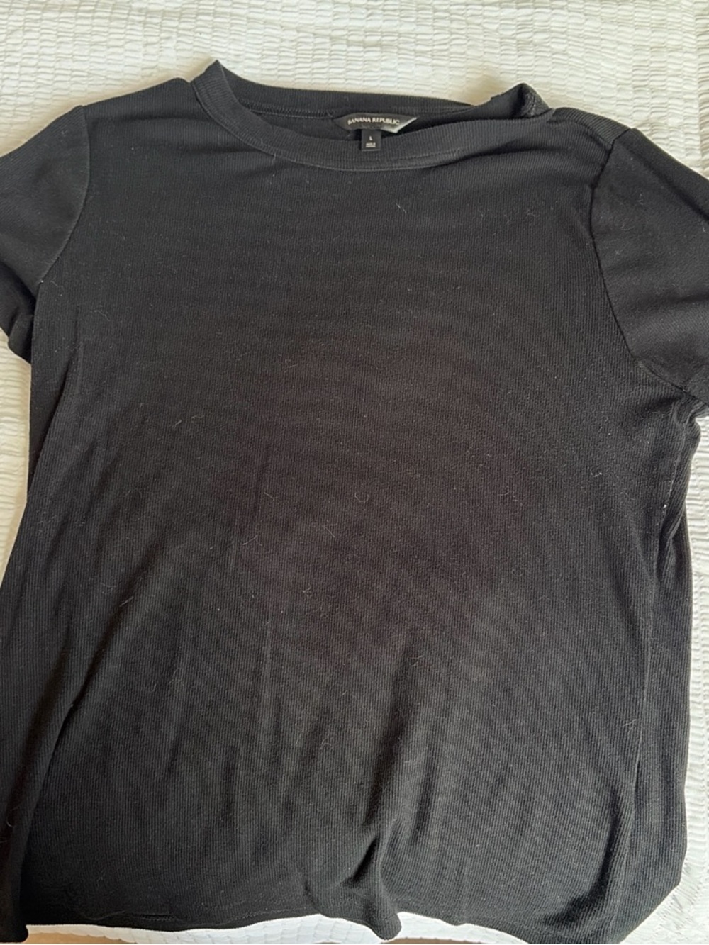 Banana Republic Black Short-Sleeve Crewneck Tee